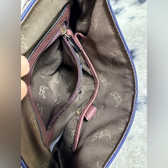 B.O.C Born Concept Women's Blue and Brown Leather Y2K Crossbody Satchel Purse - Picture 5 of 15